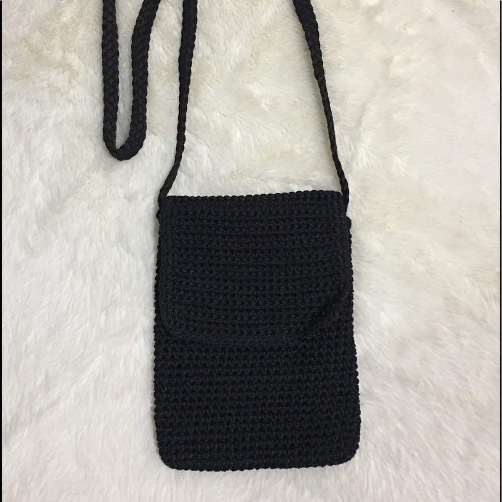 Small Knit Black Crossbody Purse